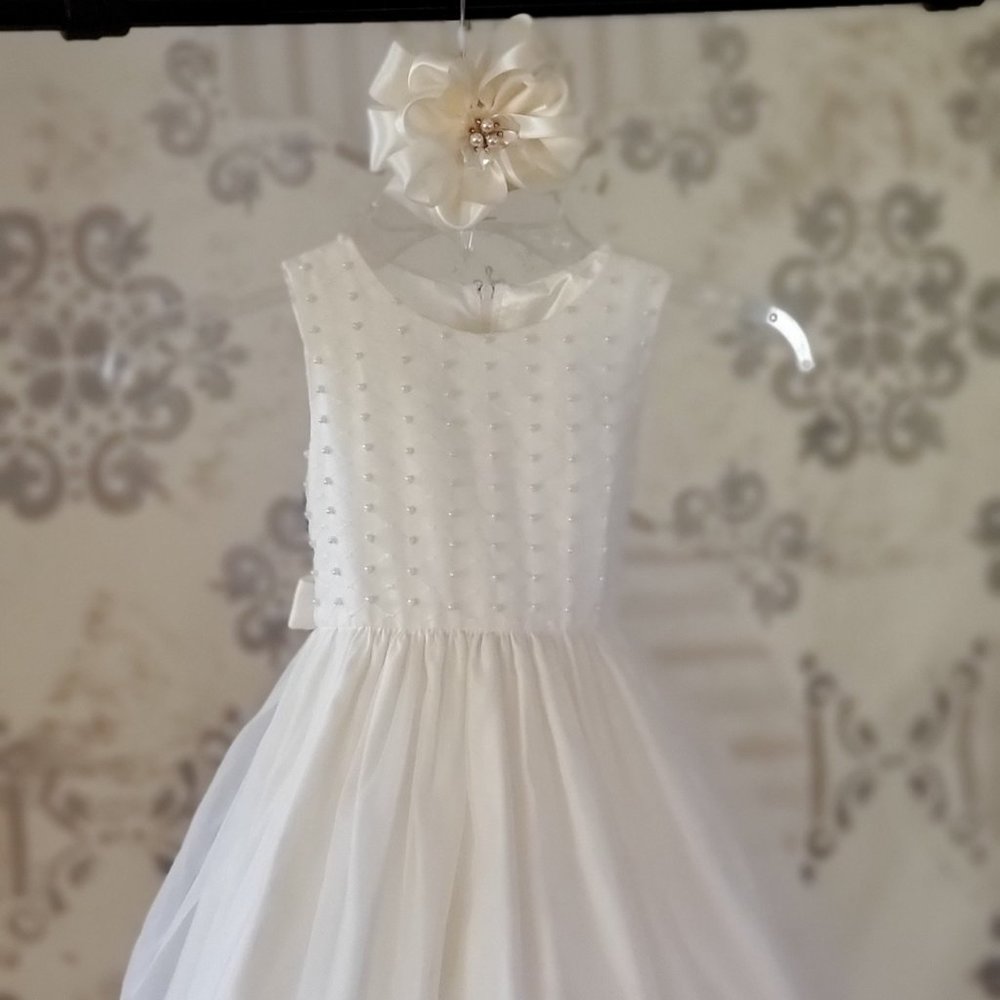 Ivory Formal Little Girl Dress / Free Shipping